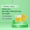 THÔNG BÁO MẤT ẤN CHỈ BẢO HIỂM TNDS BẮT BUỘC XE CƠ GIỚI - CHI NHÁNH HẢI DƯƠNG