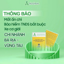 THÔNG BÁO MẤT ẤN CHỈ BẢO HIỂM TNDS BẮT BUỘC XE CƠ GIỚI - CHI NHÁNH BÀ RỊA - VŨNG TÀU (CẬP NHẬT MỚI THÁNG 7/2025)